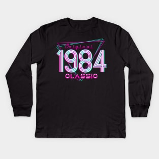 Born In 1984 Throwback Birthday Kids Long Sleeve T-Shirt